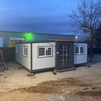 satın al 56 metrekarelik zemin alanı ve 30ft uzunluğunda galvanizli çelik çatısı olan genişletilebilir konteyner evi online manufacture
