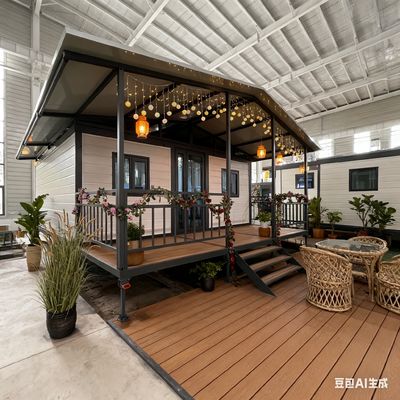 satın al 2-4 People Accommodated Luxury Prefabricated 20ft House with 2.0mm Bending Parts Steel Column Construction Design Çevrimiçi üretim