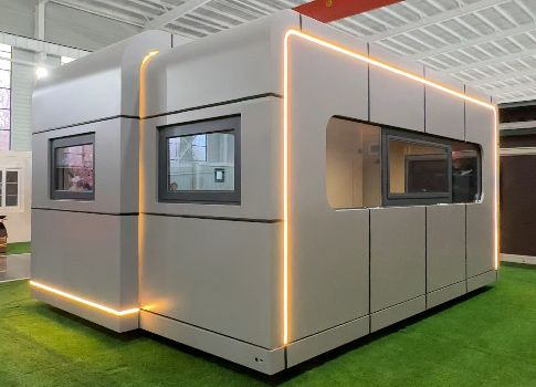 satın al 9mm OSB Board B3 Grade Waterproof Apple Capsule House with 1~2 Persons Occupancy and 12KW Power Consumption Çevrimiçi üretim