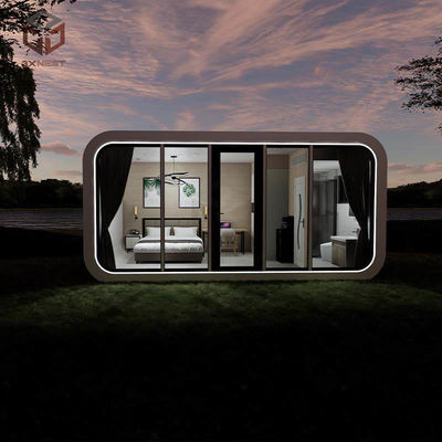 5.4 Ton Beyaz Elma Kapsula Evi Prefab Glamping Pods Korozyona Karşı
