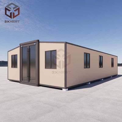 Ateş geçirmez 40ft Genişletilebilir Konteyner Ev Teraslı Modüler Ev