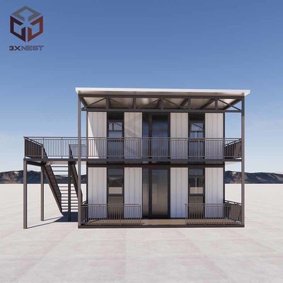 Genişletilebilir Flat Pack Katlanabilir Ev Konteyner Evler Çift Katmanlı