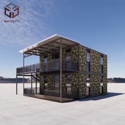 2 Yatak Odası Katlanabilir Modüler Evler Çelik Yapı Prefabrik Konteyner