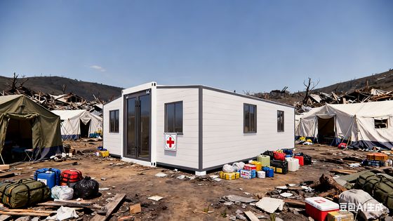 İç boyutları L8540*W6060*H2240mm ve 56 metrekarelik zemin alanı olan küçük Twin Wing Extension Prefab Katlanabilir Ev