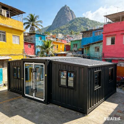 Özelleştirilebilir modüler konutlar için termal ve ses yalıtımı ile yangın geçirmez katlanabilir 20ft konteyner